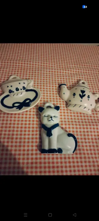 Appendini decorativi gatto, teiera, cappello