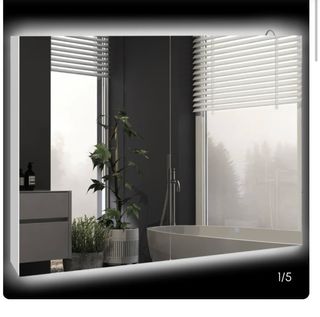Armadio Specchio LED Bagno 90x151x70cm
