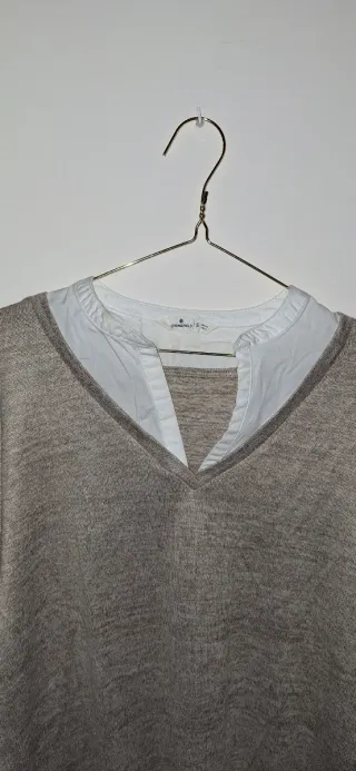 Jersey beige y blanco