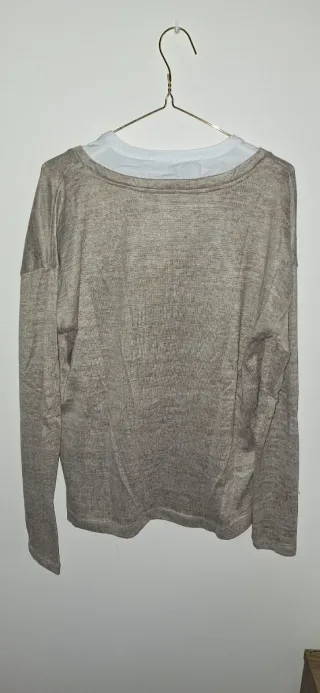 Jersey beige y blanco