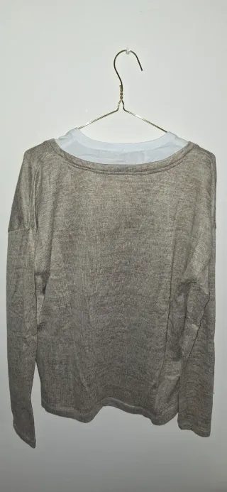 Jersey beige y blanco