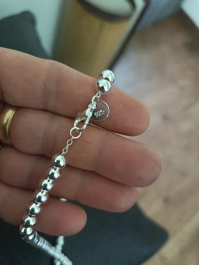 Collar Bolas Plata 45 cm