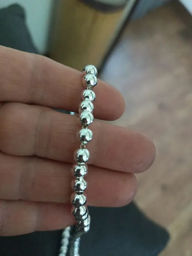 Collar Bolas Plata 45 cm