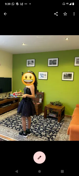 Vestido Quinceañera Morado y Negro