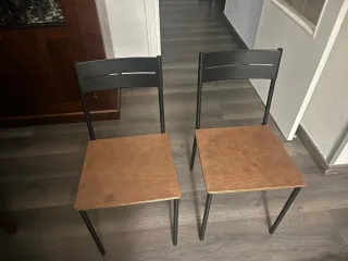 2 Sillas Madera y Metal. 13€ las dos