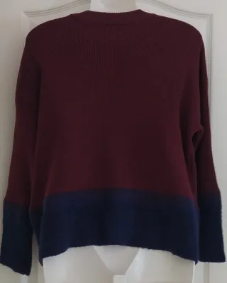 Jersey punto bicolor mango con lana S