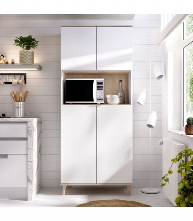 Mueble Alto Auxiliar Wok. Blanco/Natural