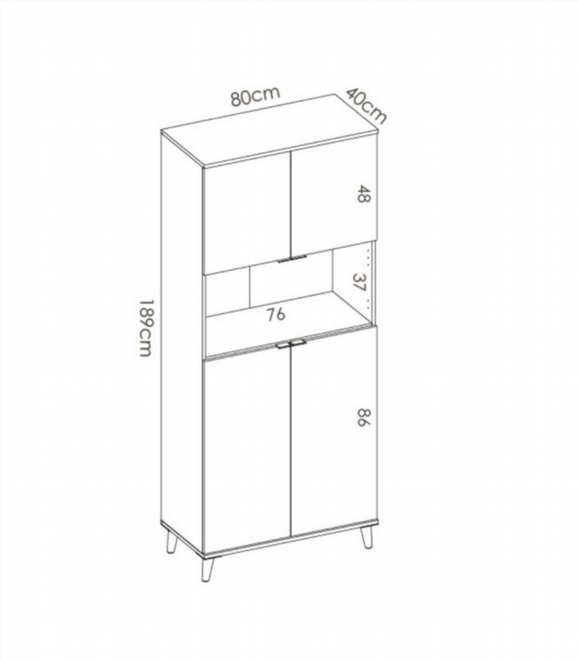 Mueble Alto Auxiliar Wok. Blanco/Natural