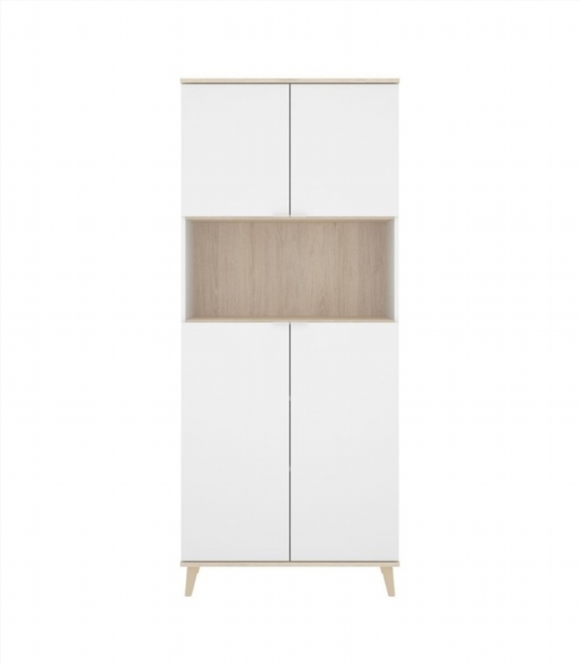 Mueble Alto Auxiliar Wok. Blanco/Natural