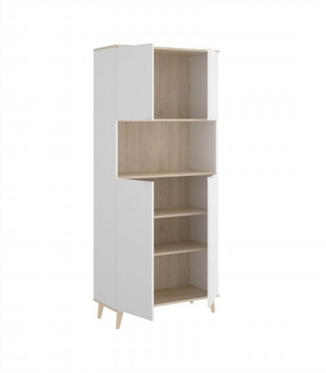 Mueble Alto Auxiliar Wok. Blanco/Natural