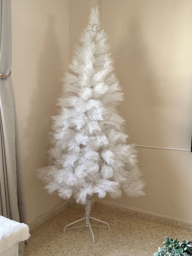 Árbol Navidad Blanco 1.80m con Luces