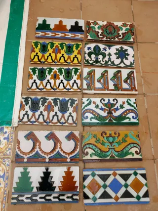 Lote 12 Azulejos Antiguos Cerámica 1920