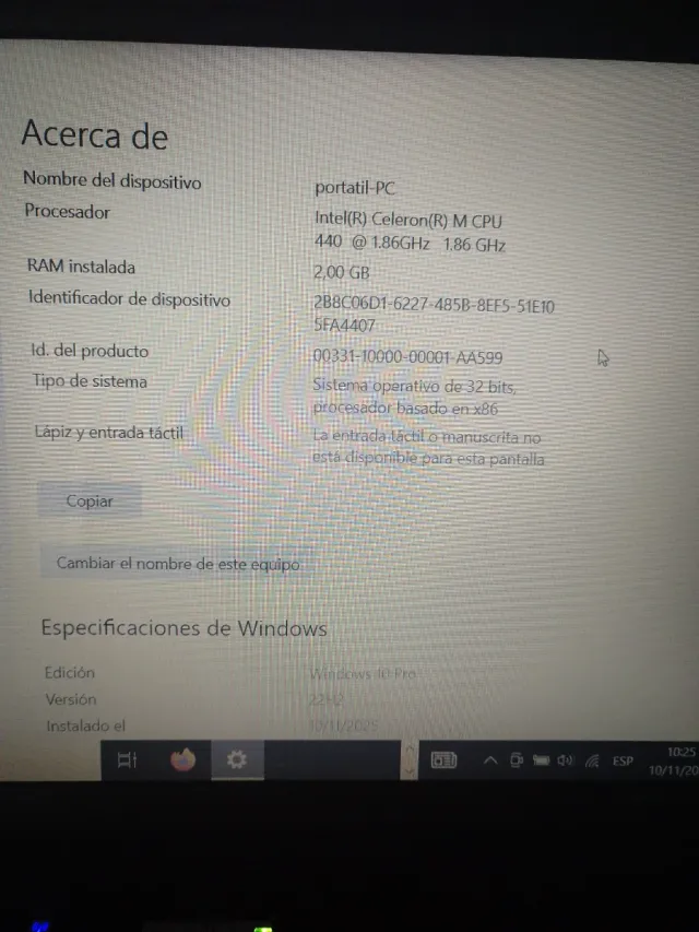 Portátil HP Gris con Windows 10,con cargador