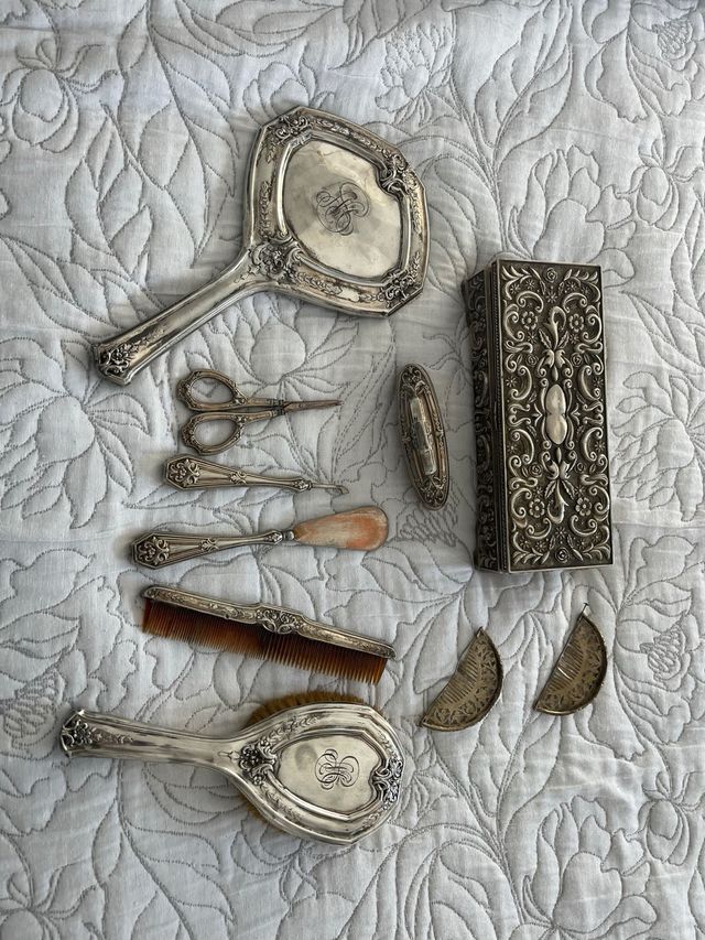 Juego tocador plata años 40