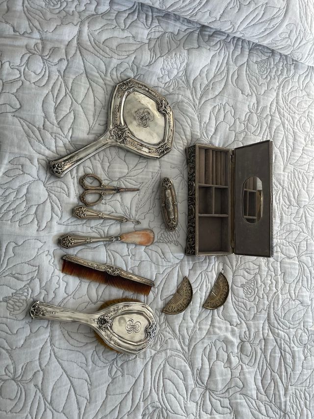 Juego tocador plata años 40