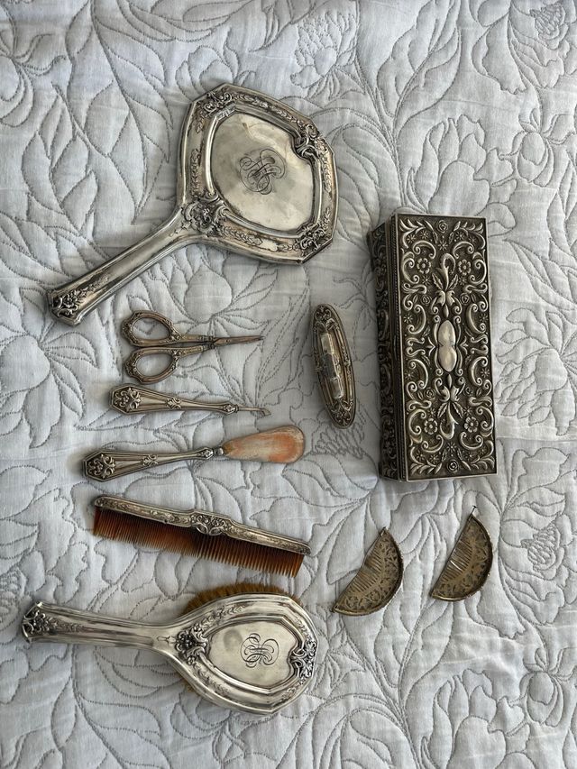 Juego tocador plata años 40