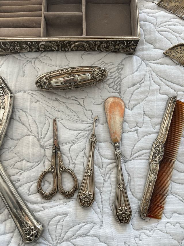 Juego tocador plata años 40