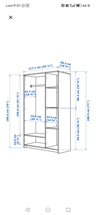Guardaroba IKEA BRIMNES 3 porte bianco