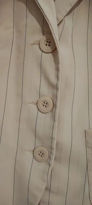 Chaqueta americana rayas beige/rosa