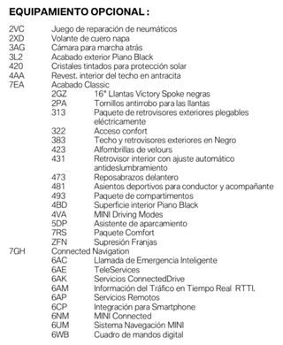 MINI cooper extras lujo
