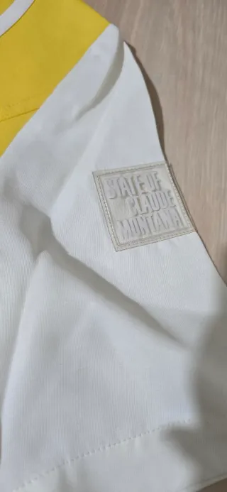 Top STATE OF CLAUDE MONTANA giallo e bianco