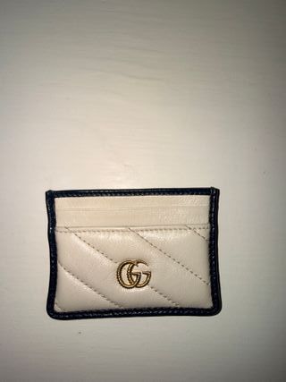 Portacarte Gucci Beige e Oro Trapuntato