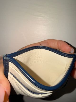 Portacarte Gucci Beige e Oro Trapuntato