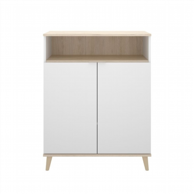Mueble Bajo Auxiliar Wok. Blanco/Natural