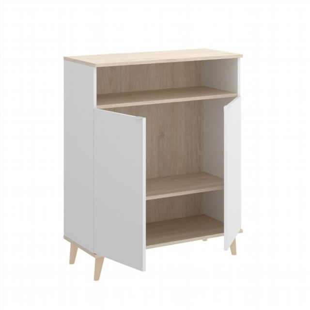 Mueble Bajo Auxiliar Wok. Blanco/Natural