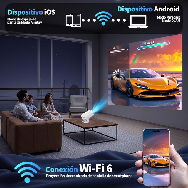 Mini Proyector Android TV 1080P WiFi