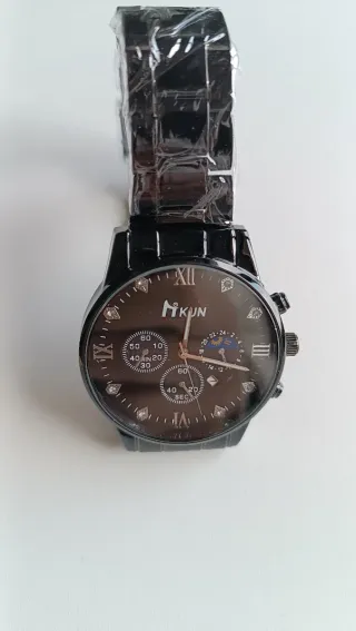 Reloj MI KUN Negro y Plateado