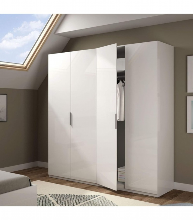 Armario 180x200x52 cm. Blanco Brillo