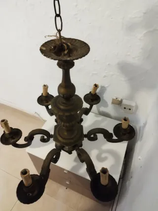 Lámpara araña vintage 6 brazos