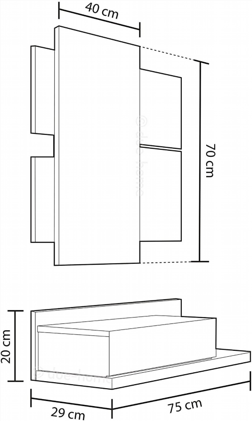 Recibidor Consola con Espejo Blanco y Roble