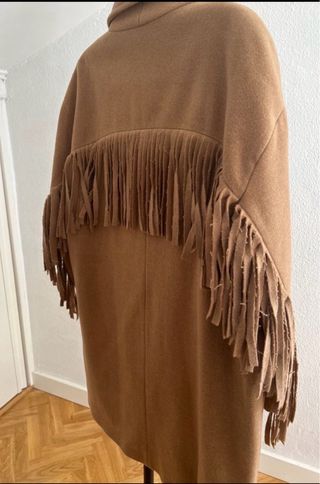 Abrigo Slow Love flecos marrón