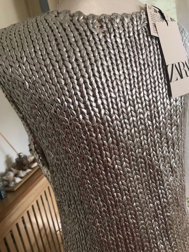 Chaleco plateado Zara