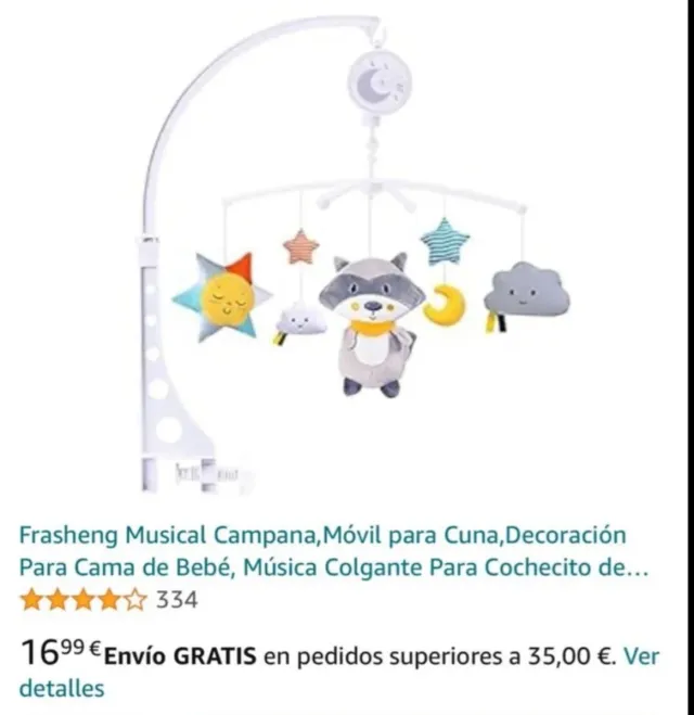 Cuna colecho Kinderkraft con móvil