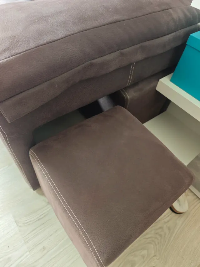 Sofá 3 plazas marrón tela