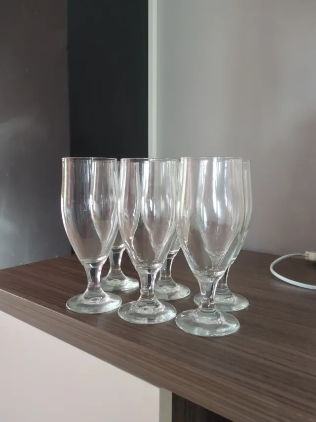 Juego 6 copas de cerveza de cristal