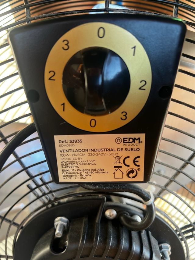 Ventilador Industrial EDM Negro Metálico