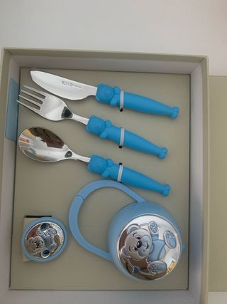 Conjunto Plata Bebé Oso Nuevo