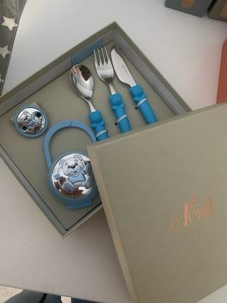 Conjunto Plata Bebé Oso Nuevo