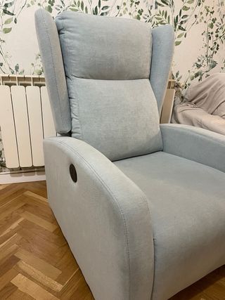 Butaca reclinable eléctrica verde agua