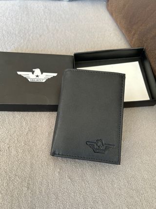 Cartera de piel AMA WOLF negra