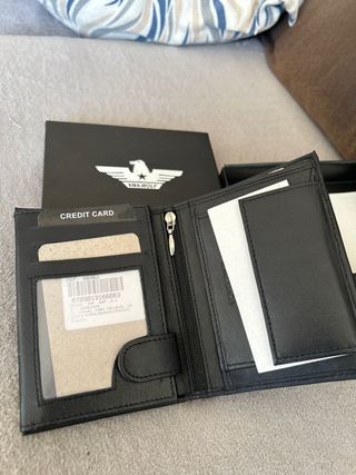 Cartera de piel AMA WOLF negra