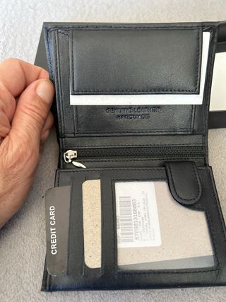 Cartera de piel AMA WOLF negra