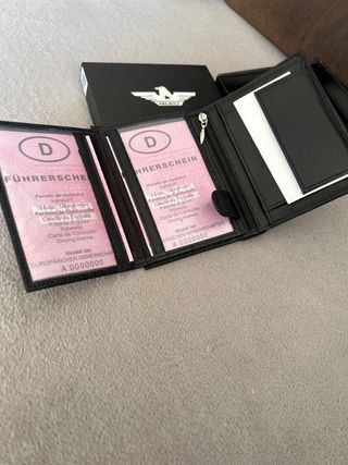 Cartera de piel AMA WOLF negra