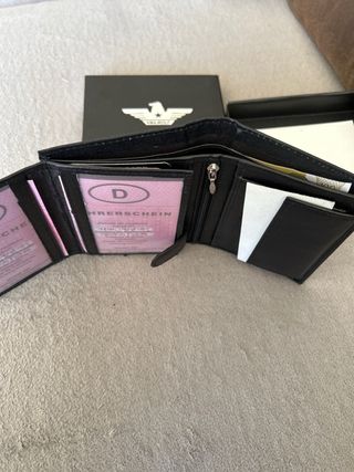 Cartera de piel AMA WOLF negra