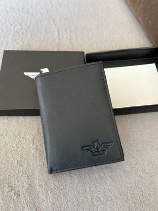 Cartera de piel AMA WOLF negra