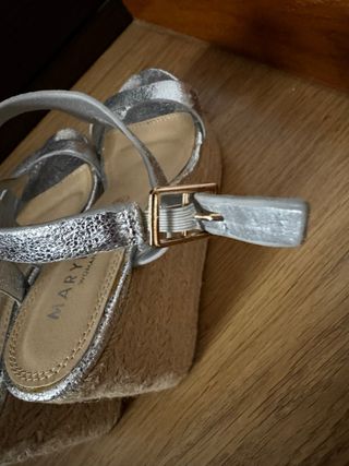 Sandalias esparto plateadas